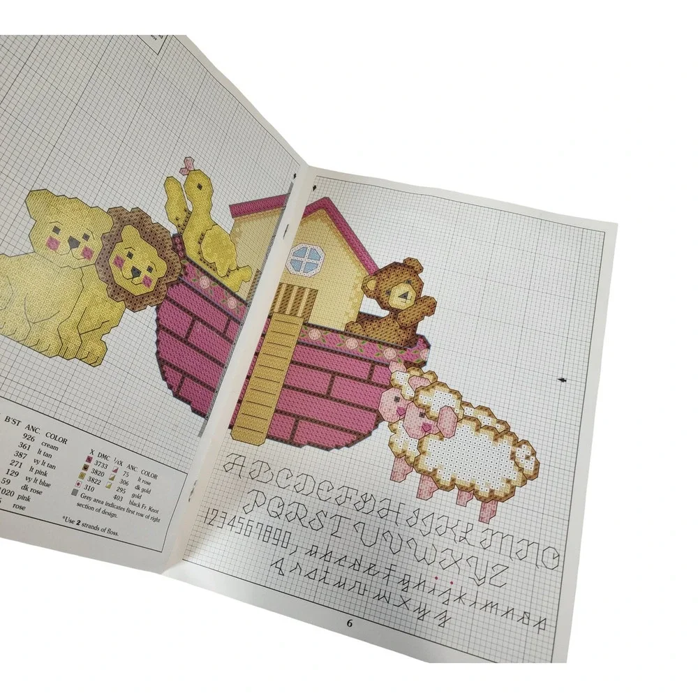 Leisure Arts Babys Ark Cross Stitch Pattern Booklet Ginny Fraser 3112 11 Designs